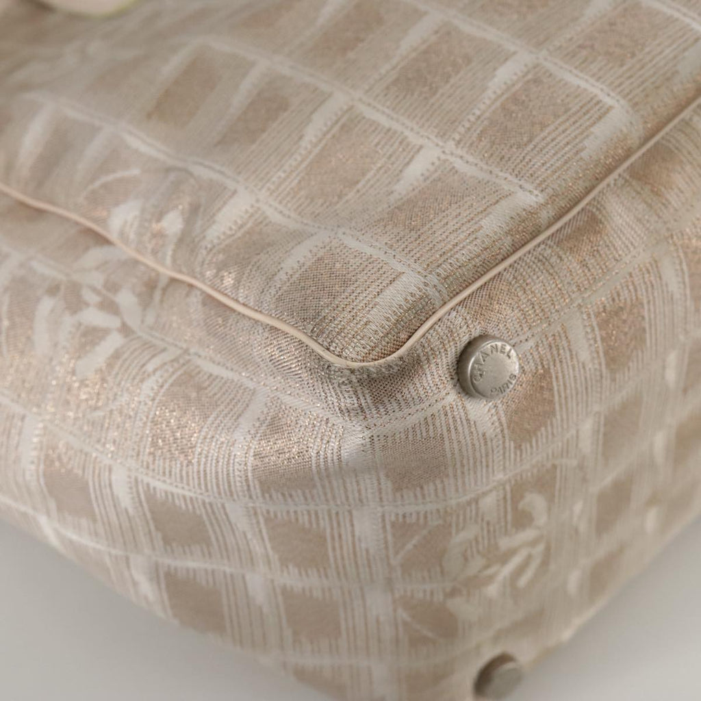 CHANEL New Travel line Tote Bag Nylon Beige CC ti2609