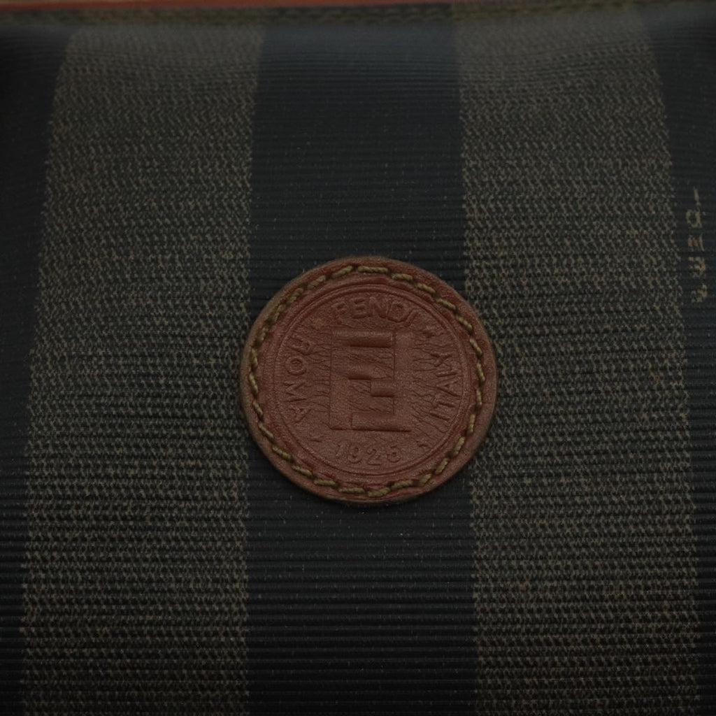 FENDI Pecan Canvas Hand Bag Brown Black ti2610