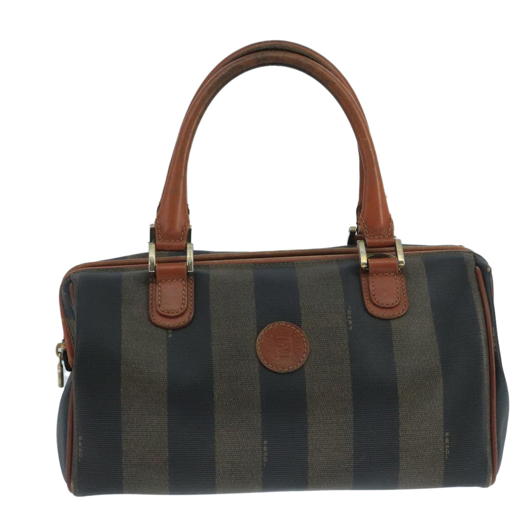 FENDI Pecan Canvas Hand Bag Brown Black ti2610