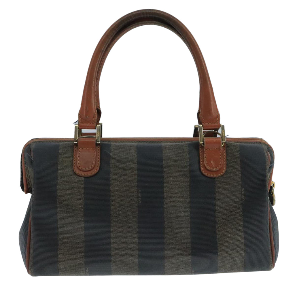 FENDI Pecan Canvas Hand Bag Brown Black ti2610
