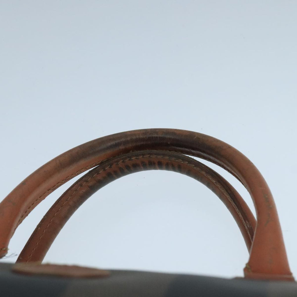 FENDI Pecan Canvas Hand Bag Brown Black ti2610