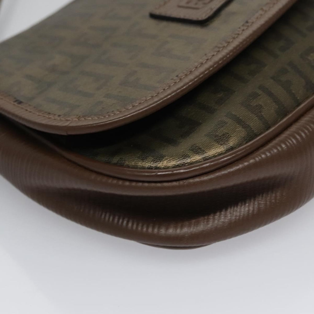 FENDI Zucchino Canvas Shoulder Bag Gold ti2659