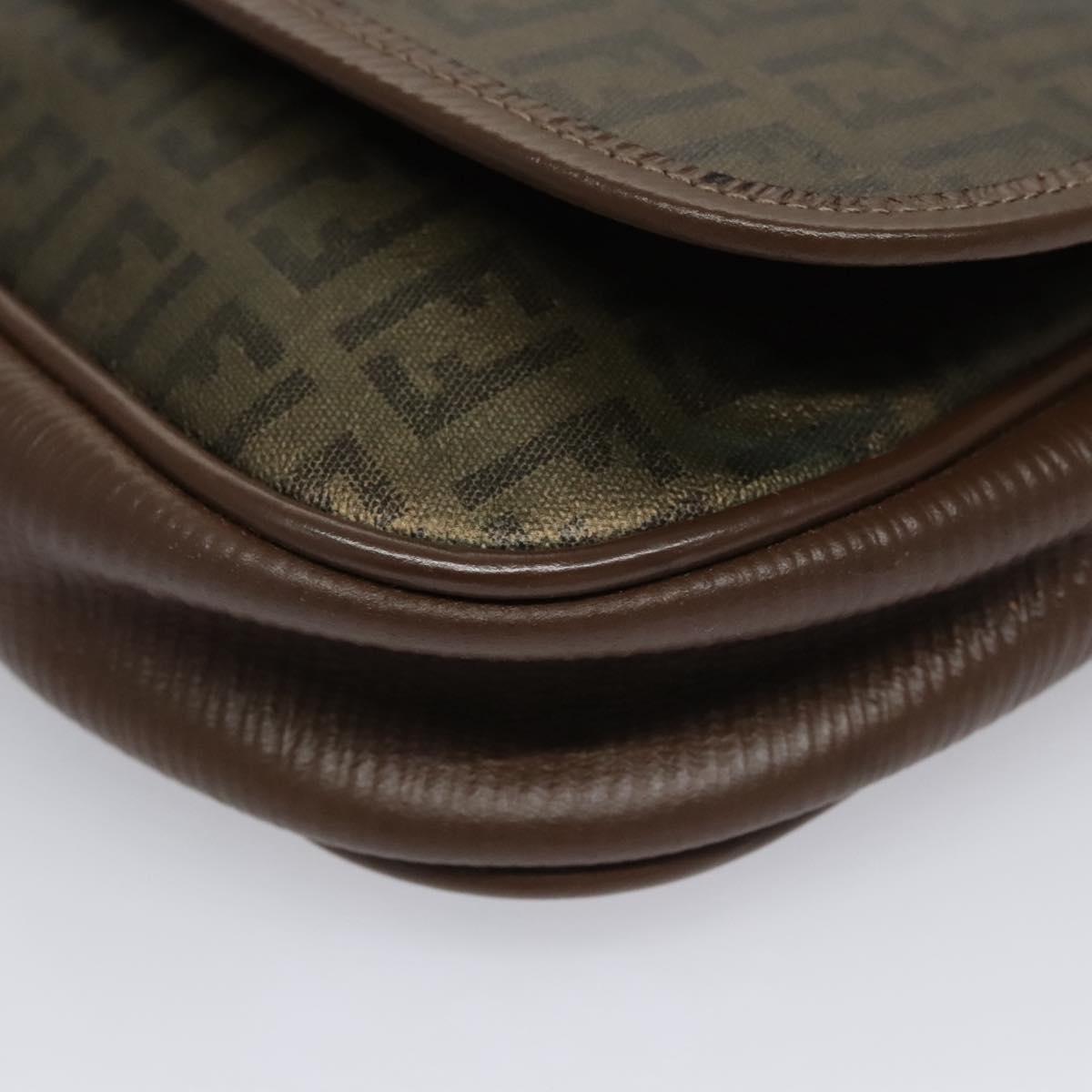 FENDI Zucchino Canvas Shoulder Bag Gold ti2659