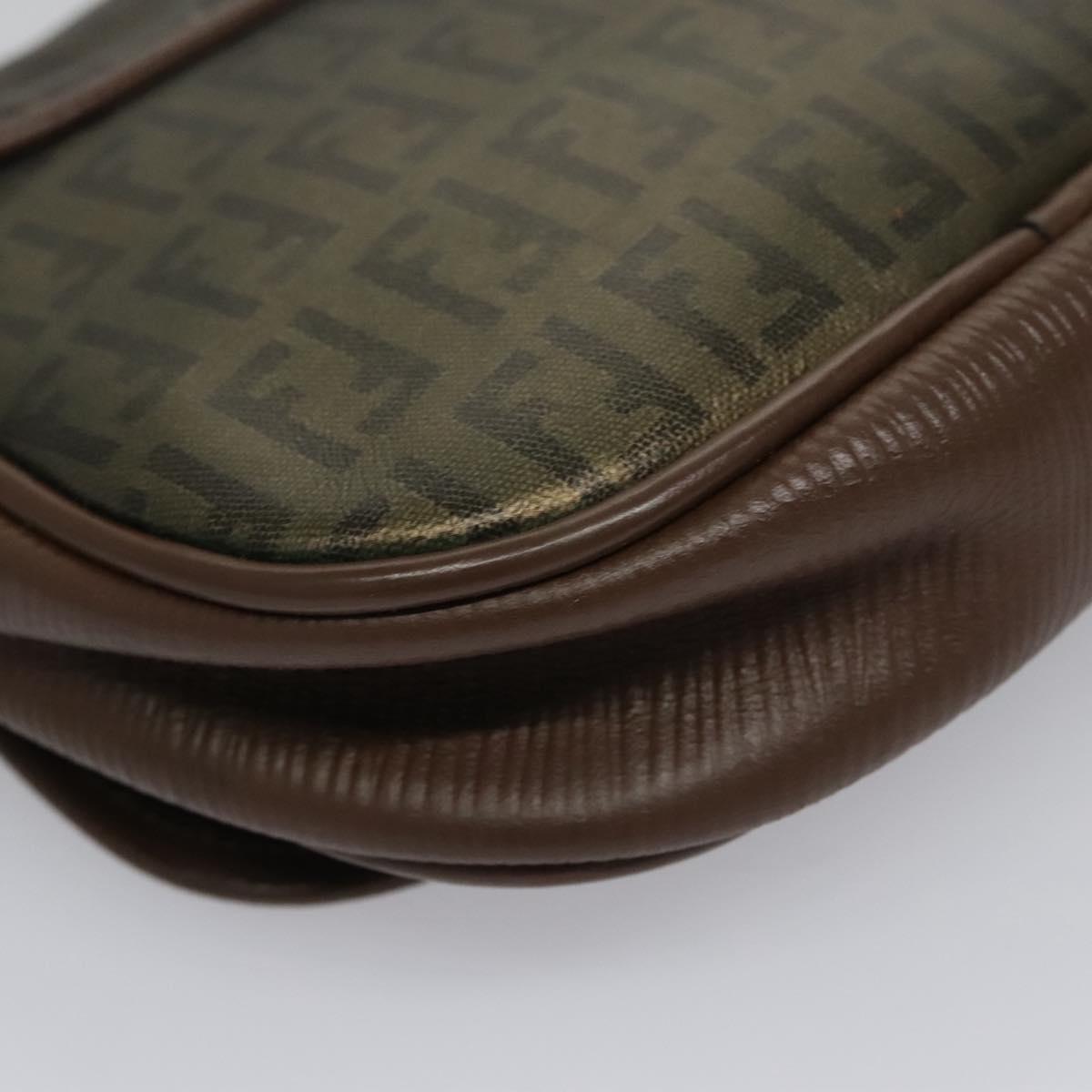 FENDI Zucchino Canvas Shoulder Bag Gold ti2659