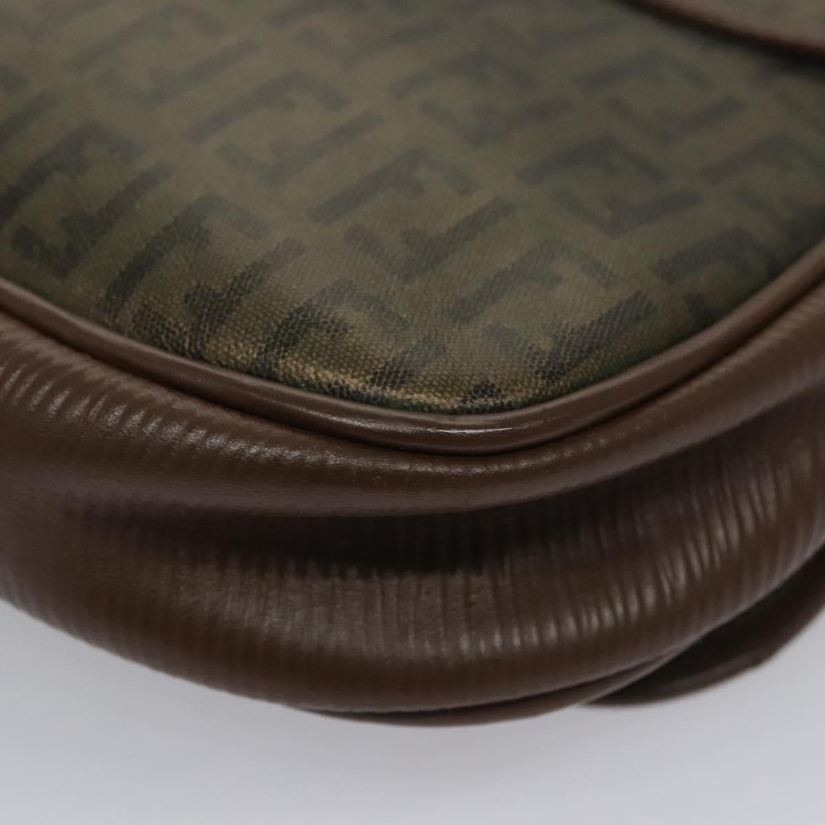 FENDI Zucchino Canvas Shoulder Bag Gold ti2659