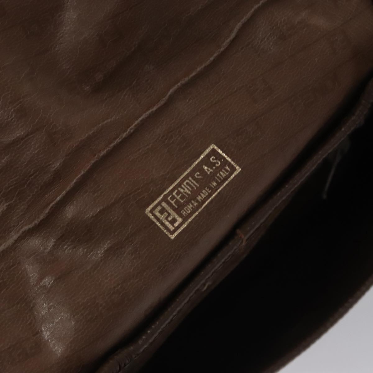 FENDI Zucchino Canvas Shoulder Bag Gold ti2659