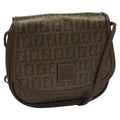 FENDI Zucchino Canvas Shoulder Bag Gold ti2659