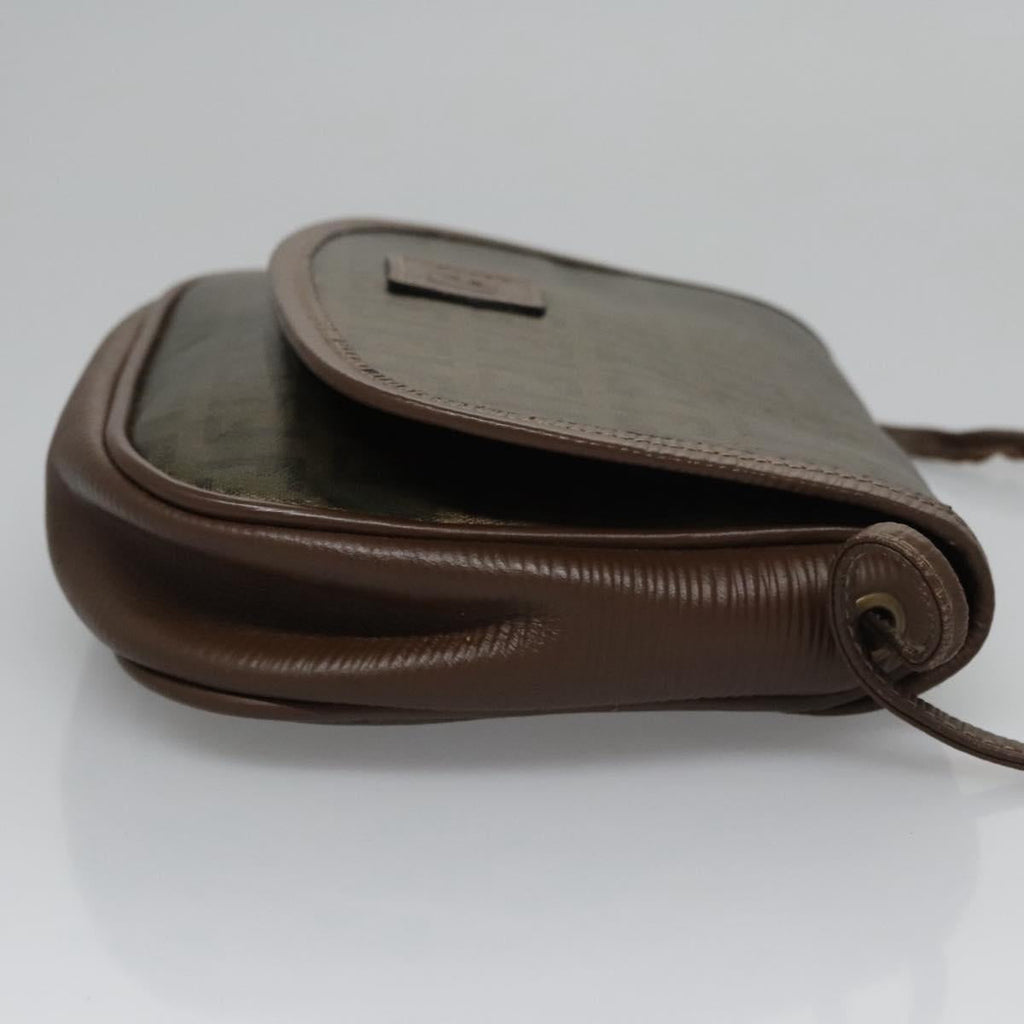 FENDI Zucchino Canvas Shoulder Bag Gold ti2659