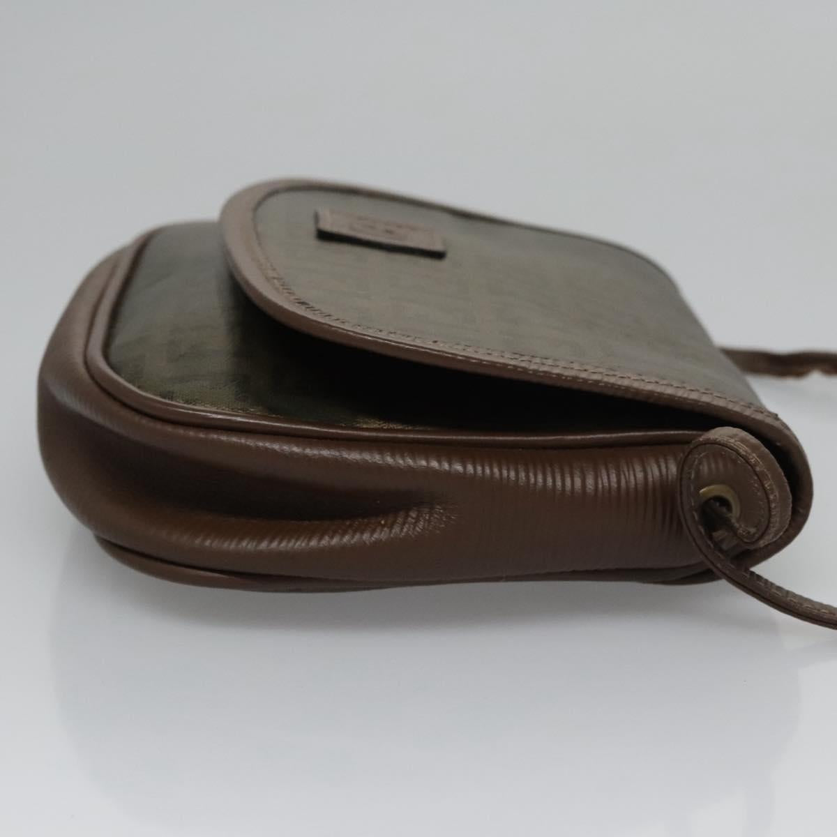 FENDI Zucchino Canvas Shoulder Bag Gold ti2659