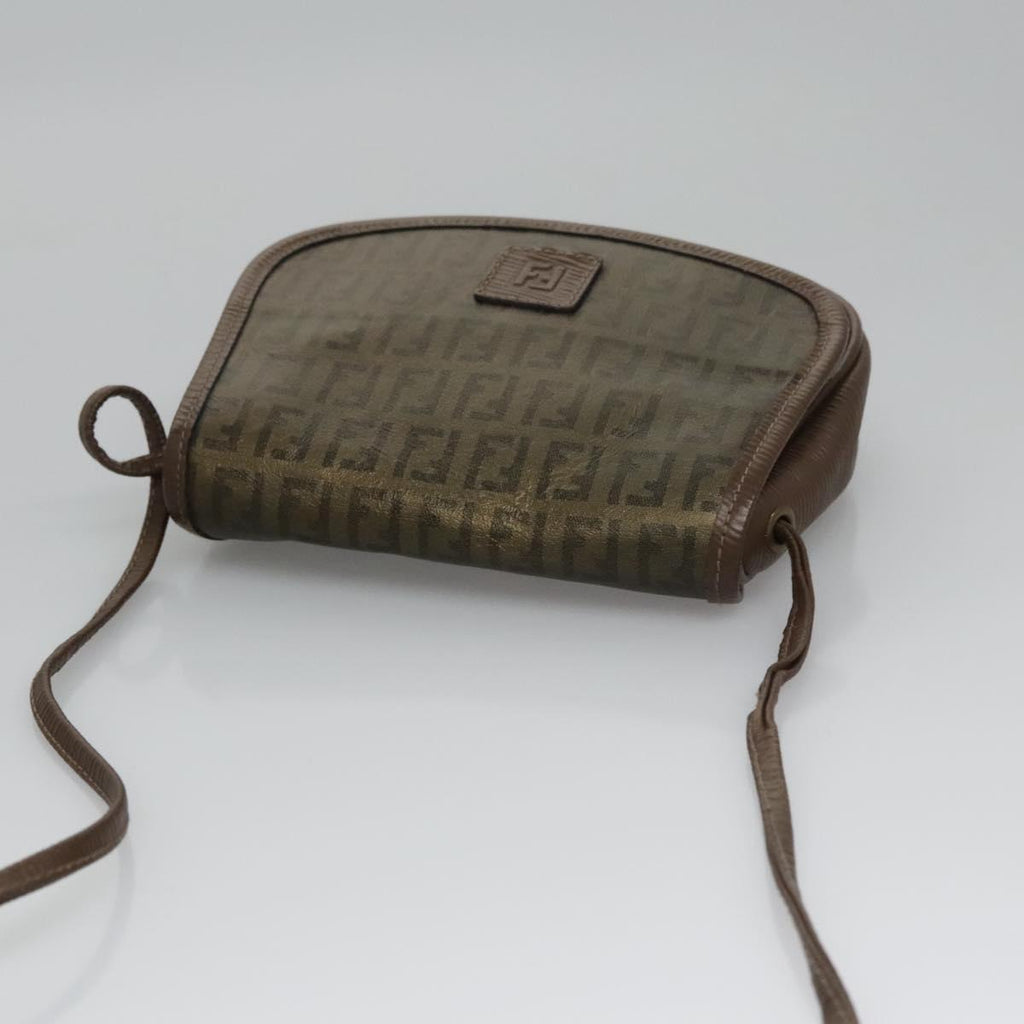FENDI Zucchino Canvas Shoulder Bag Gold ti2659