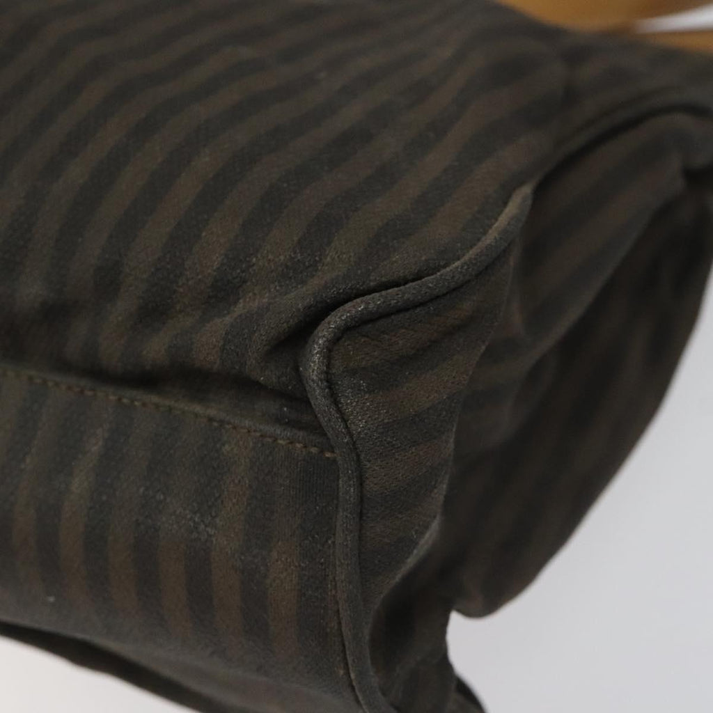 FENDI Pecan Canvas Tote Bag Brown Black ti2660