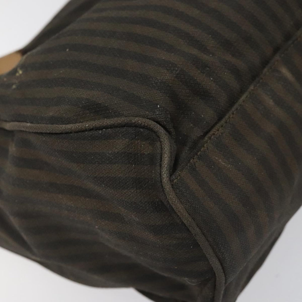 FENDI Pecan Canvas Tote Bag Brown Black ti2660