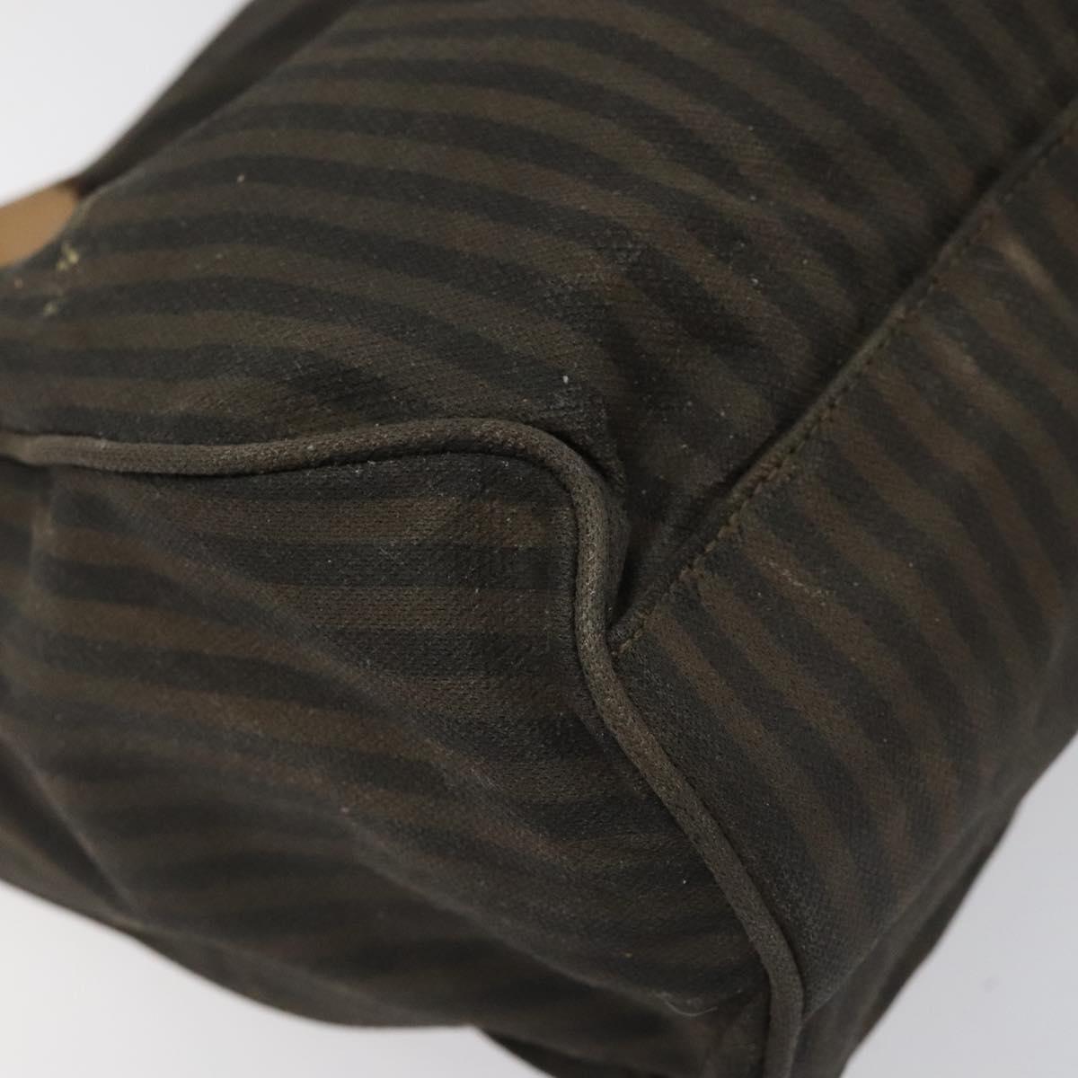 FENDI Pecan Canvas Tote Bag Brown Black ti2660