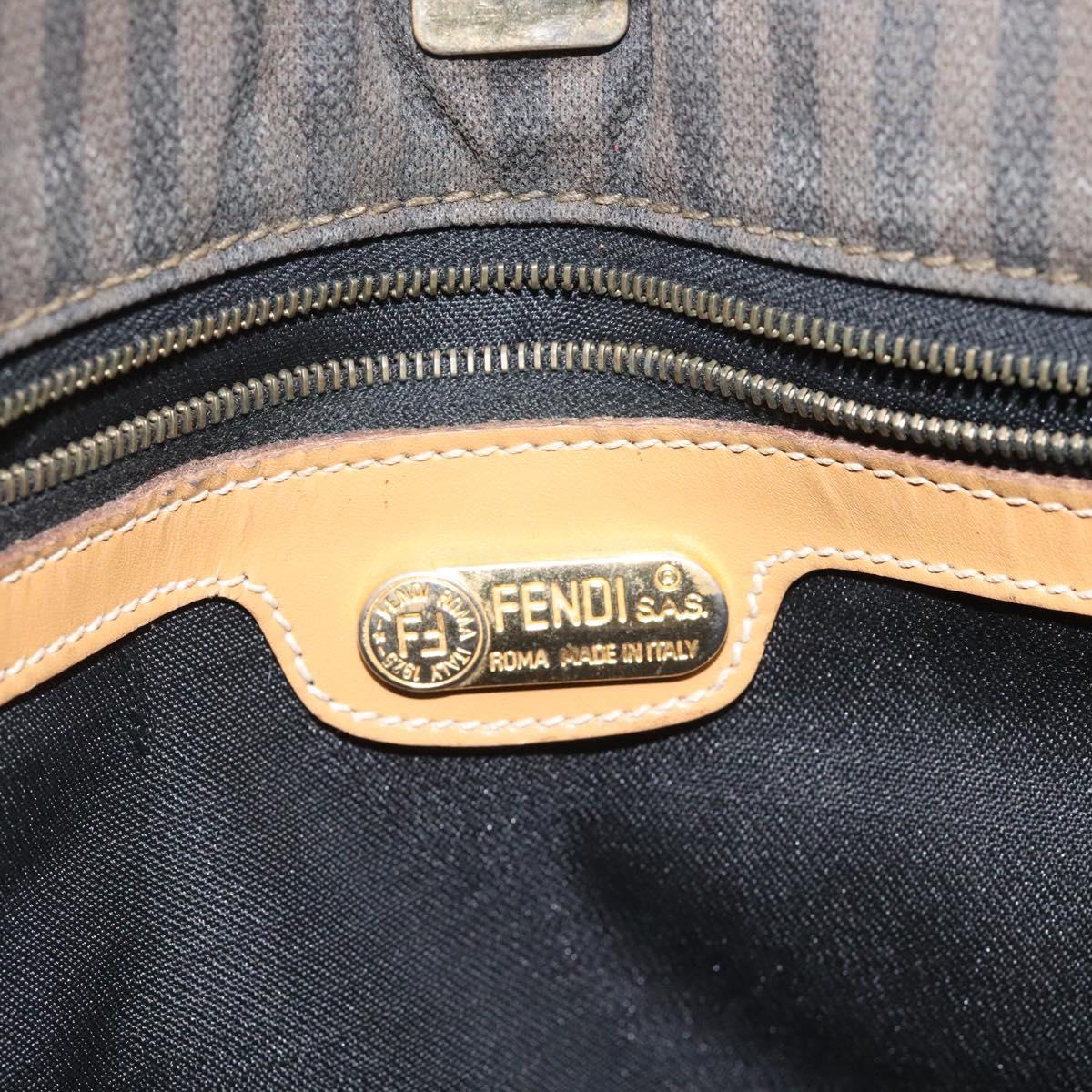 FENDI Pecan Canvas Tote Bag Brown Black ti2660