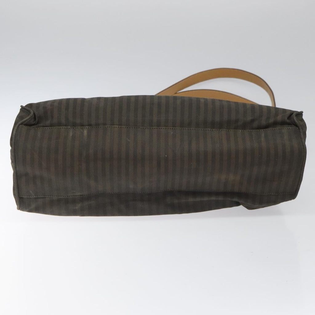 FENDI Pecan Canvas Tote Bag Brown Black ti2660