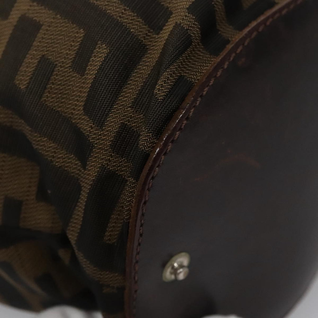 FENDI Zucca Canvas Hand Bag Nylon Brown Khaki ti2667