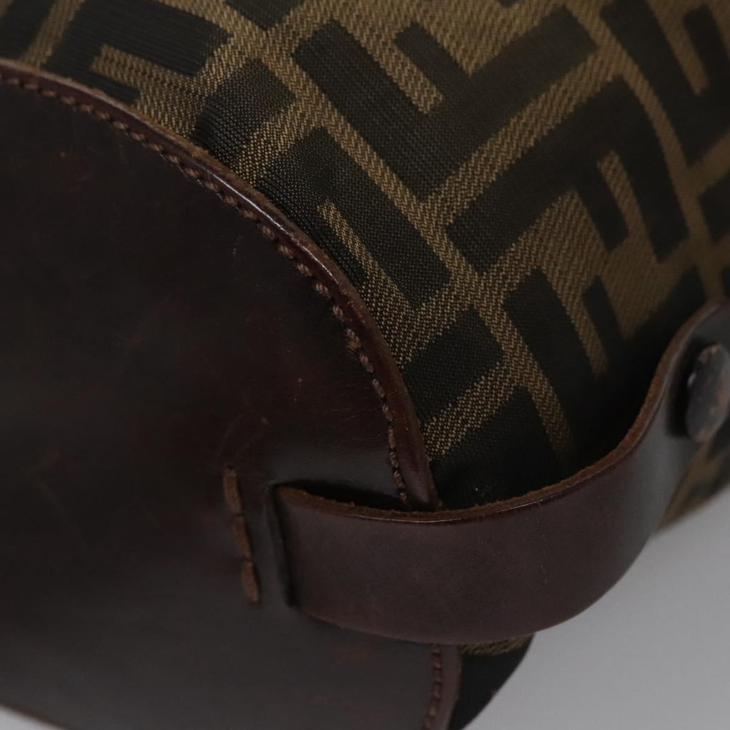 FENDI Zucca Canvas Hand Bag Nylon Brown Khaki ti2667