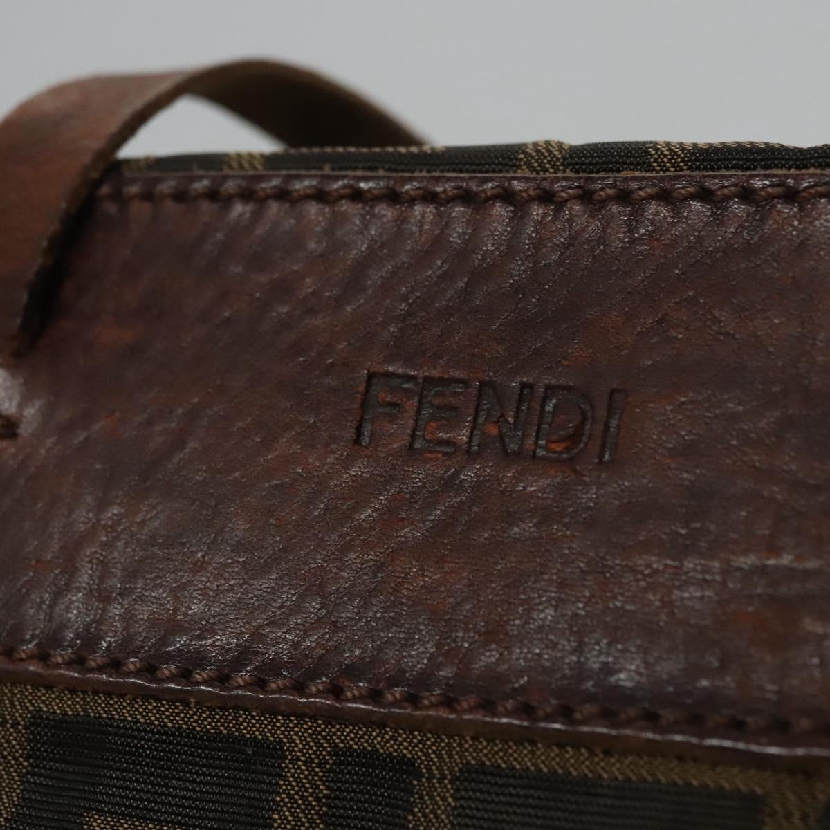 FENDI Zucca Canvas Hand Bag Nylon Brown Khaki ti2667