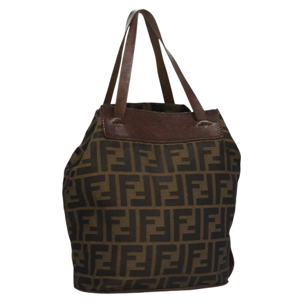 FENDI Zucca Canvas Hand Bag Nylon Brown Khaki ti2667