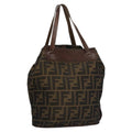 FENDI Zucca Canvas Hand Bag Nylon Brown Khaki ti2667