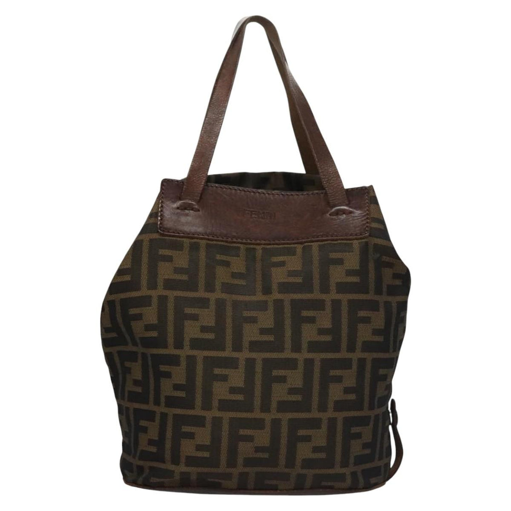 FENDI Zucca Canvas Hand Bag Nylon Brown Khaki ti2667