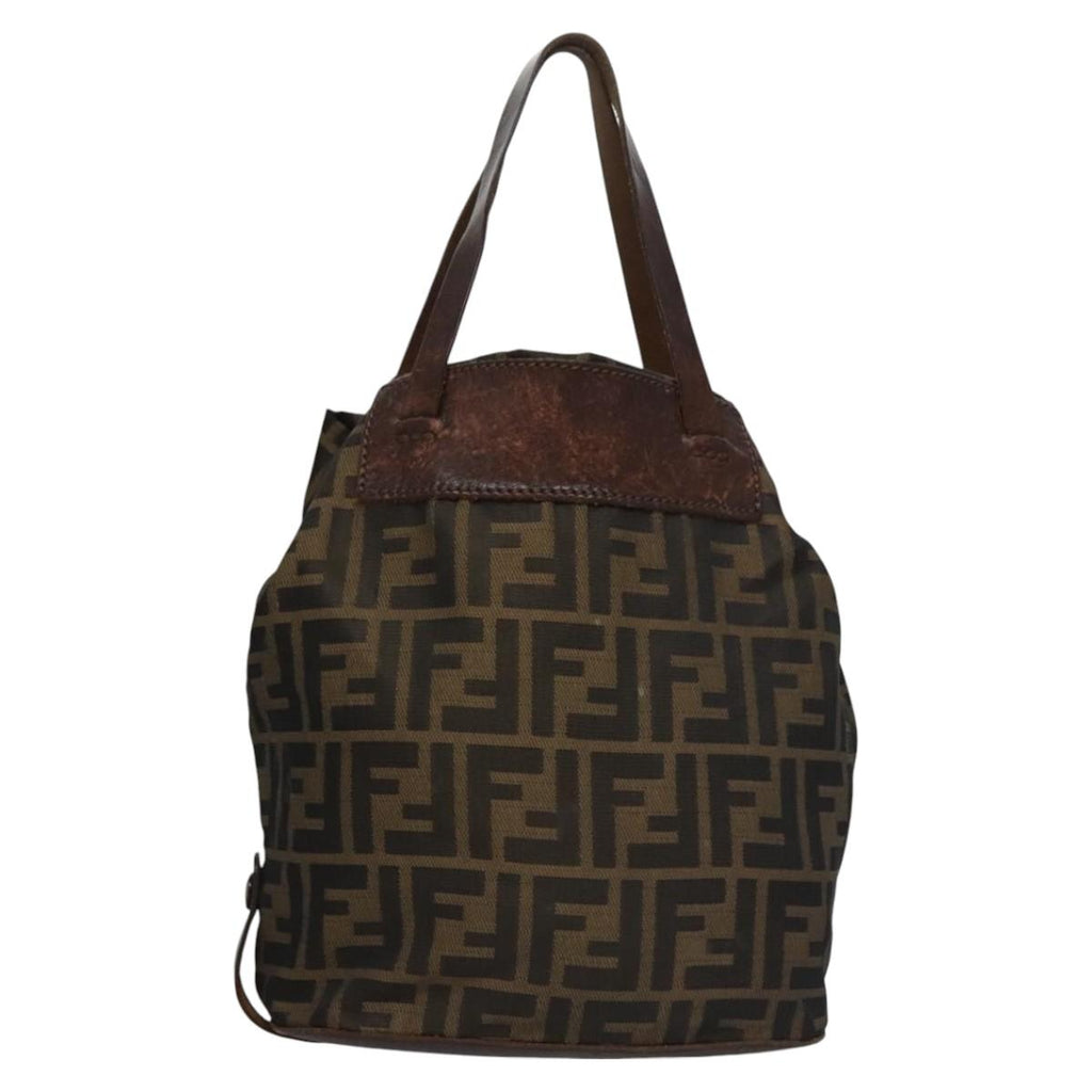 FENDI Zucca Canvas Hand Bag Nylon Brown Khaki ti2667