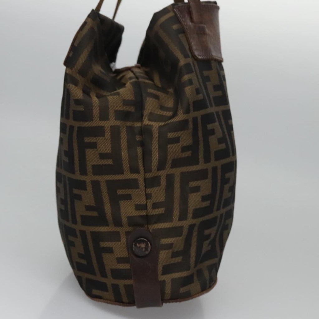 FENDI Zucca Canvas Hand Bag Nylon Brown Khaki ti2667