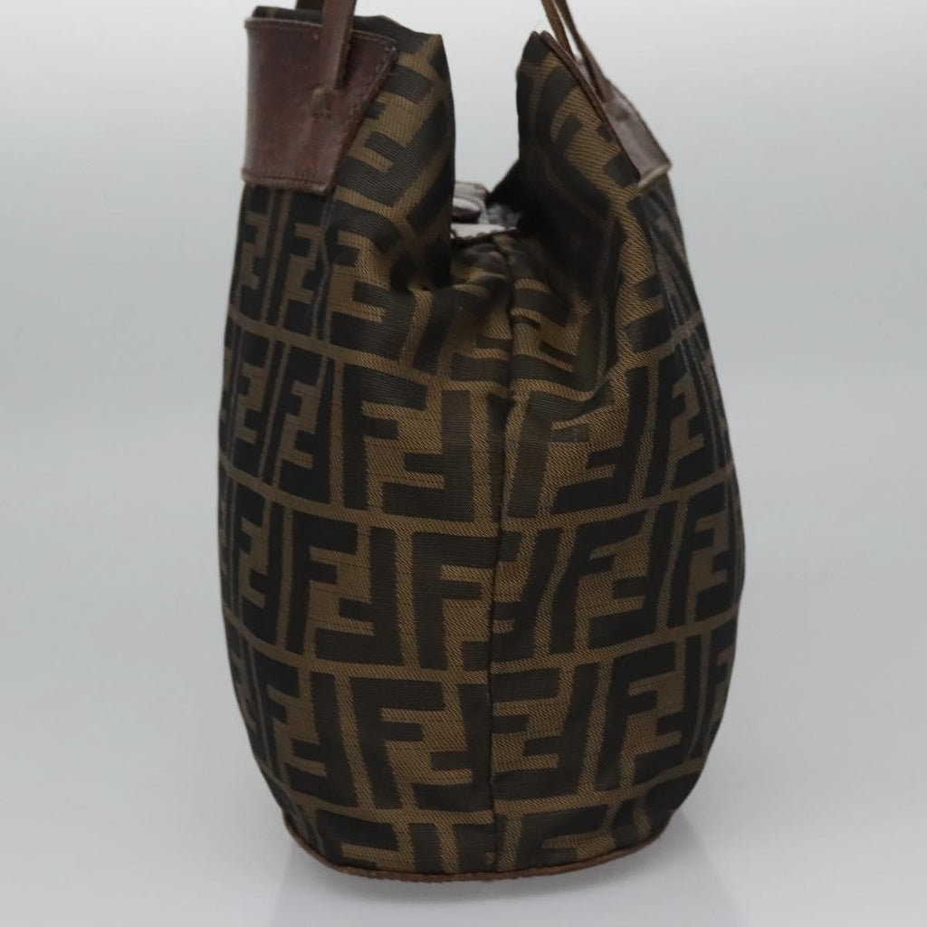 FENDI Zucca Canvas Hand Bag Nylon Brown Khaki ti2667