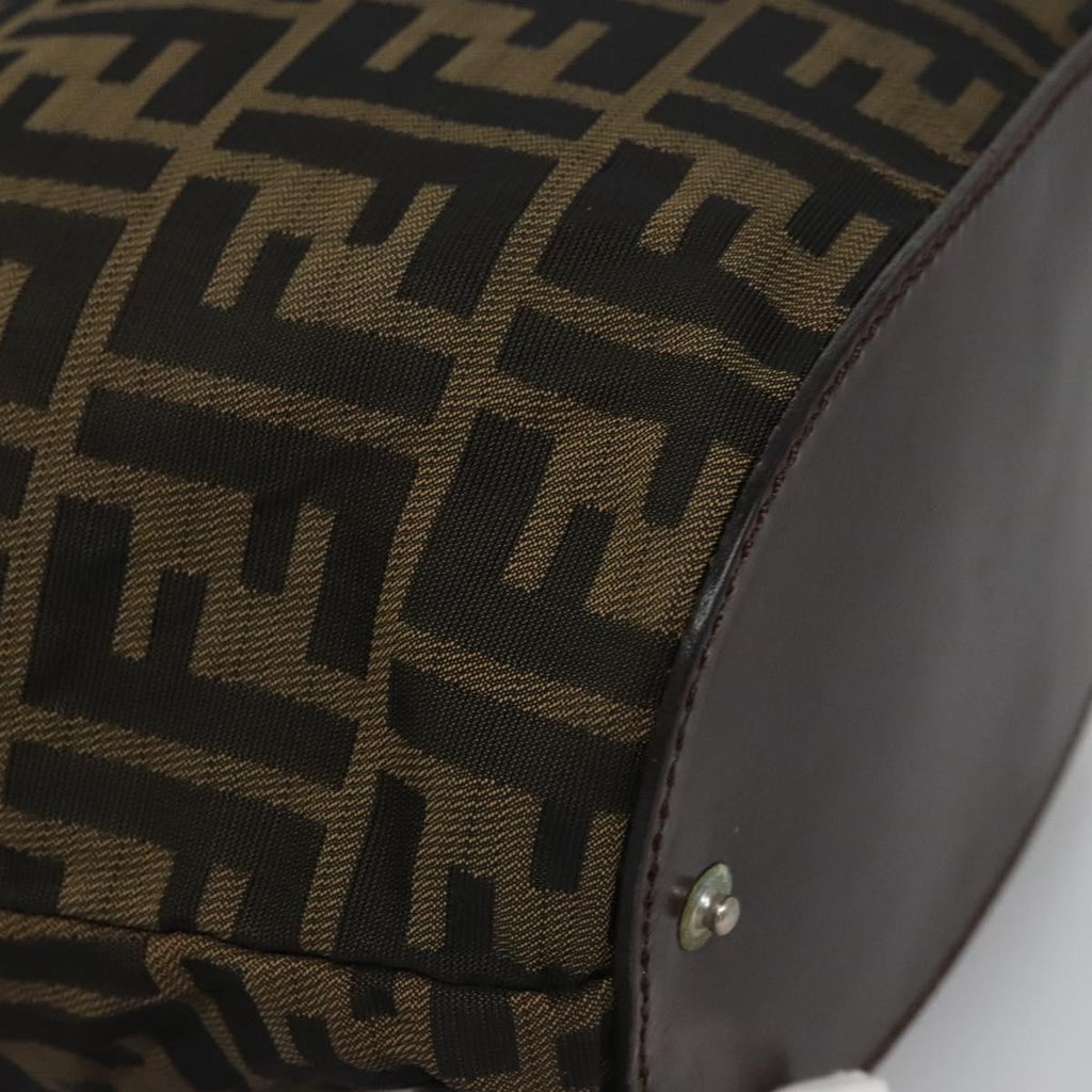 FENDI Zucca Canvas Hand Bag Nylon Brown Khaki ti2668