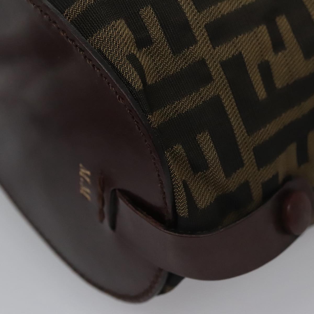 FENDI Zucca Canvas Hand Bag Nylon Brown Khaki ti2668
