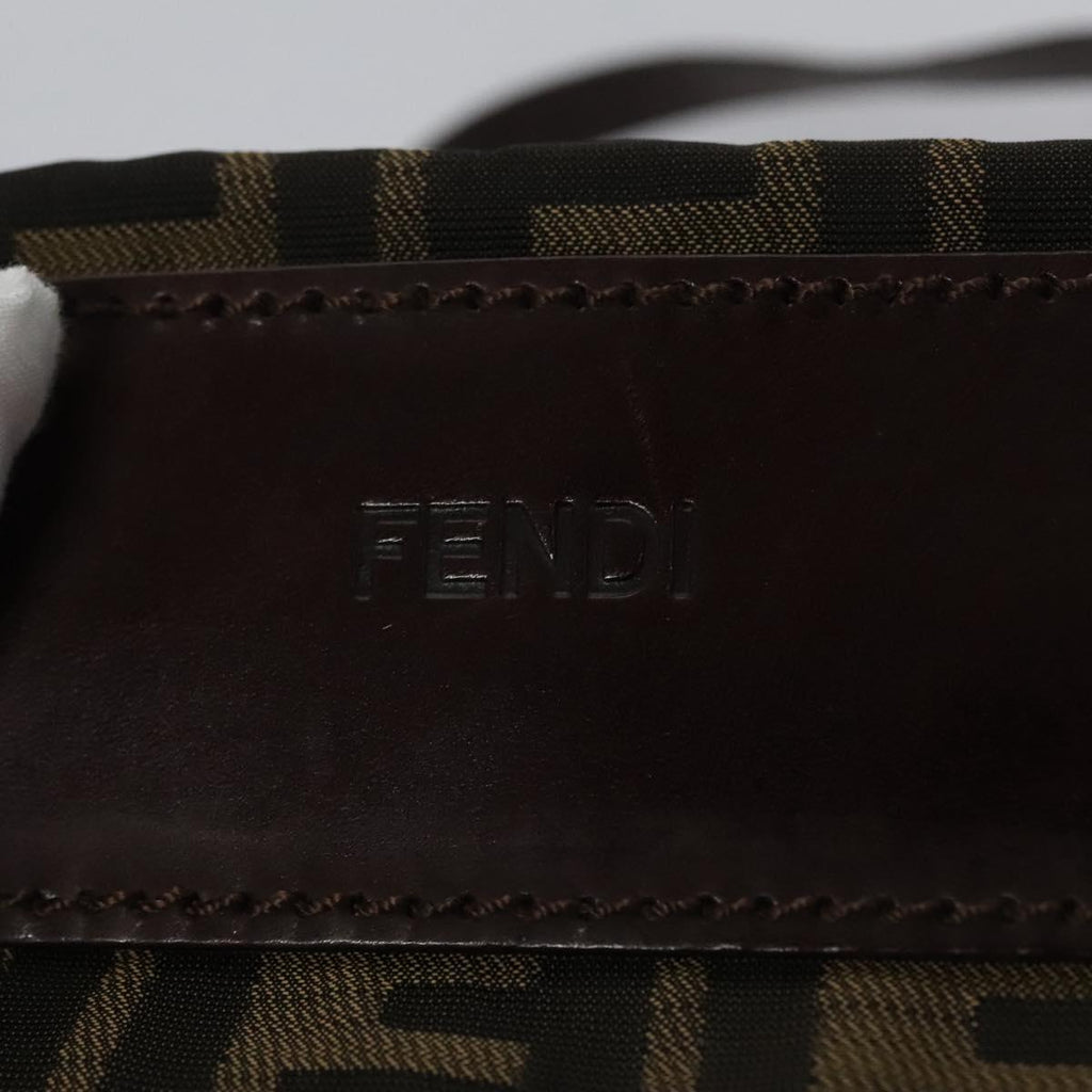 FENDI Zucca Canvas Hand Bag Nylon Brown Khaki ti2668