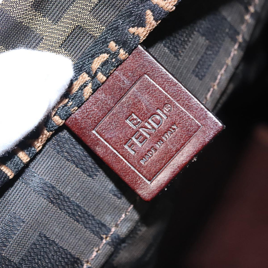 FENDI Zucca Canvas Hand Bag Nylon Brown Khaki ti2668