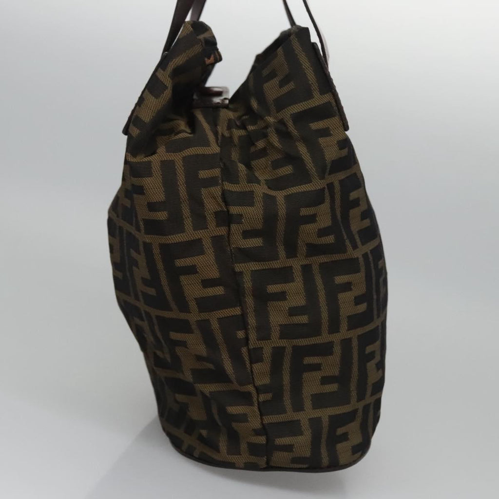 FENDI Zucca Canvas Hand Bag Nylon Brown Khaki ti2668