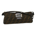 FENDI Zucca Canvas Mamma Baguette Shoulder Bag Brown Black ti617