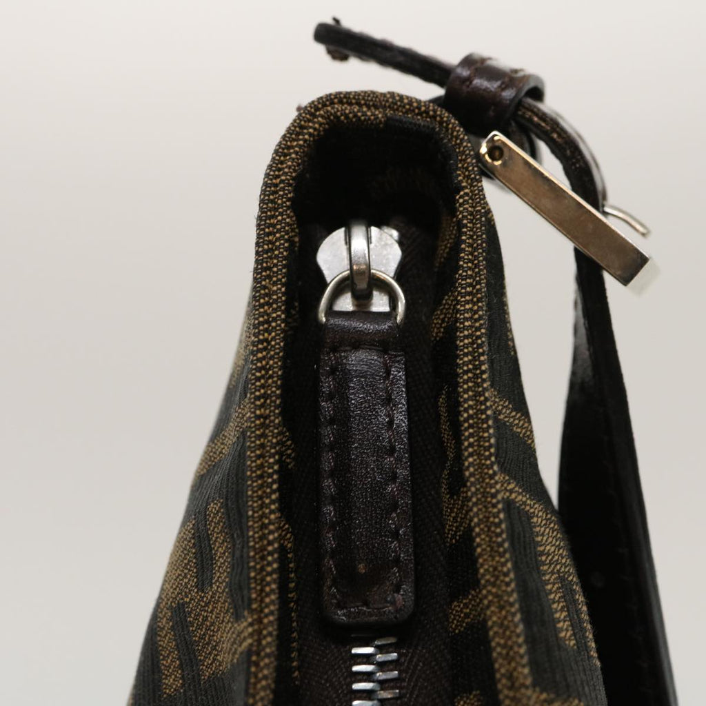 FENDI Zucca Canvas Mamma Baguette Shoulder Bag Brown Black ti617