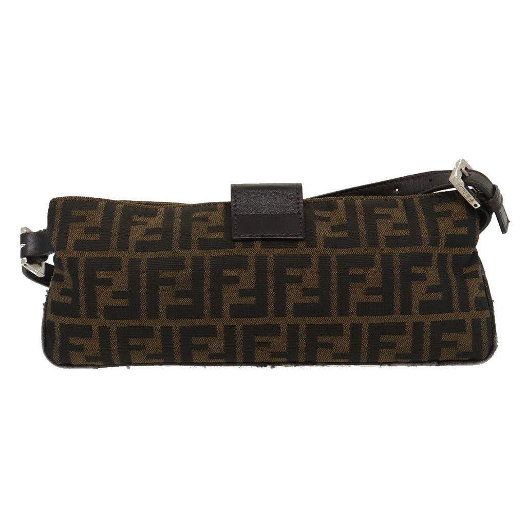 FENDI Zucca Canvas Mamma Baguette Shoulder Bag Brown Black ti617