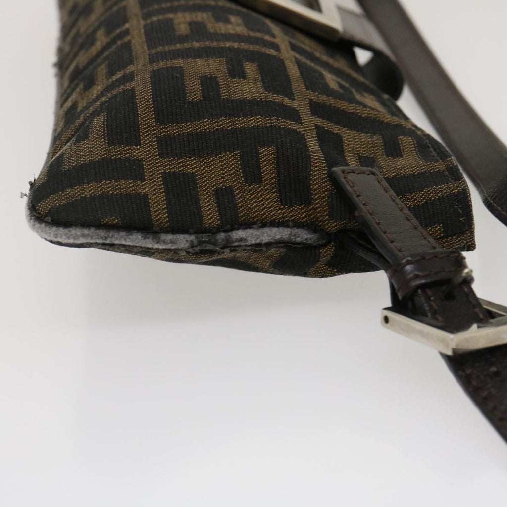 FENDI Zucca Canvas Mamma Baguette Shoulder Bag Brown Black ti617