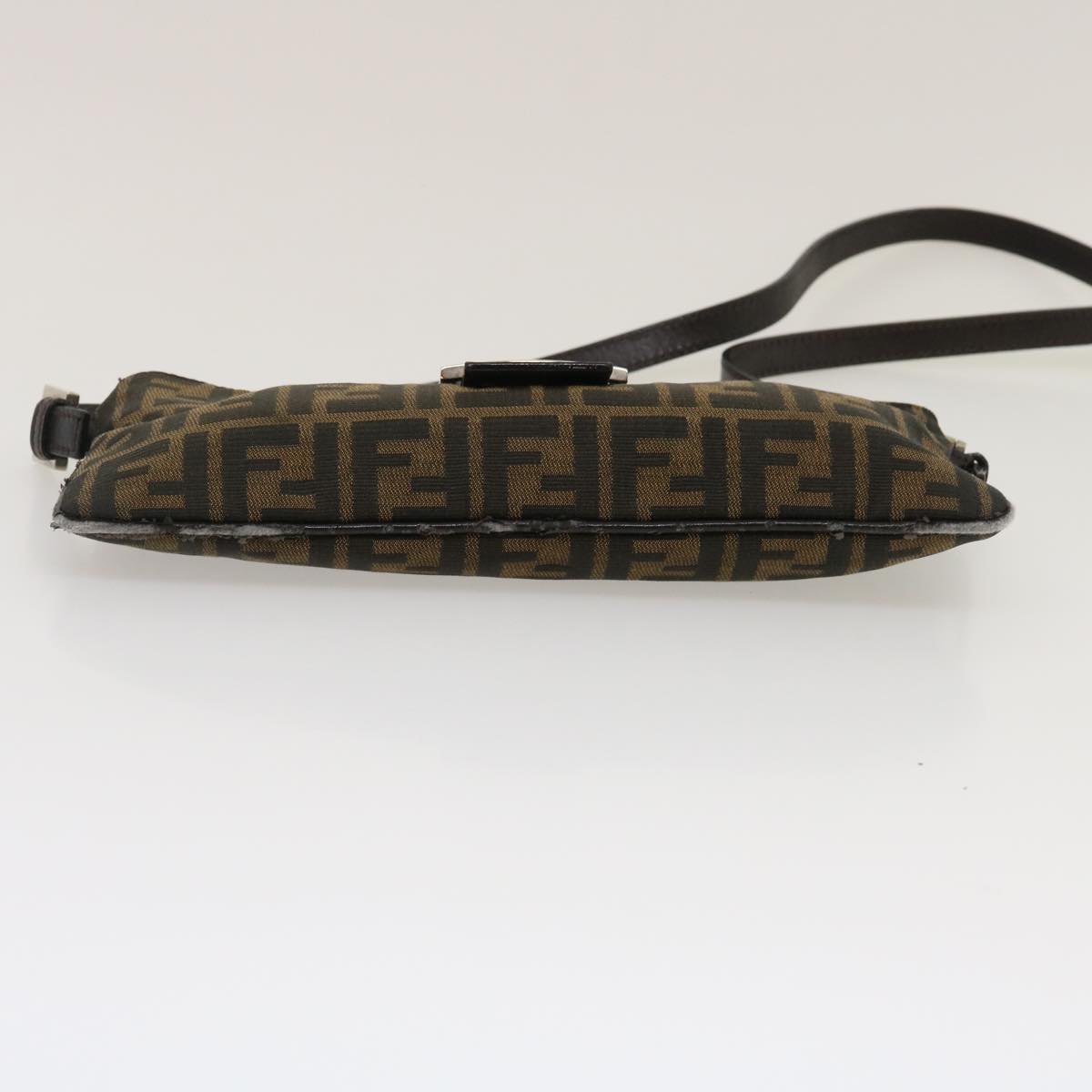 FENDI Zucca Canvas Mamma Baguette Shoulder Bag Brown Black ti617