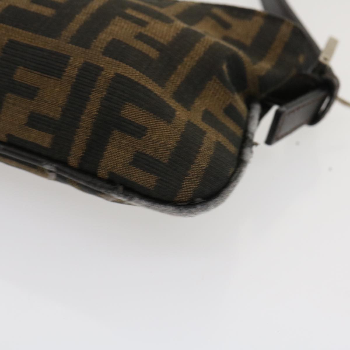 FENDI Zucca Canvas Mamma Baguette Shoulder Bag Brown Black ti617