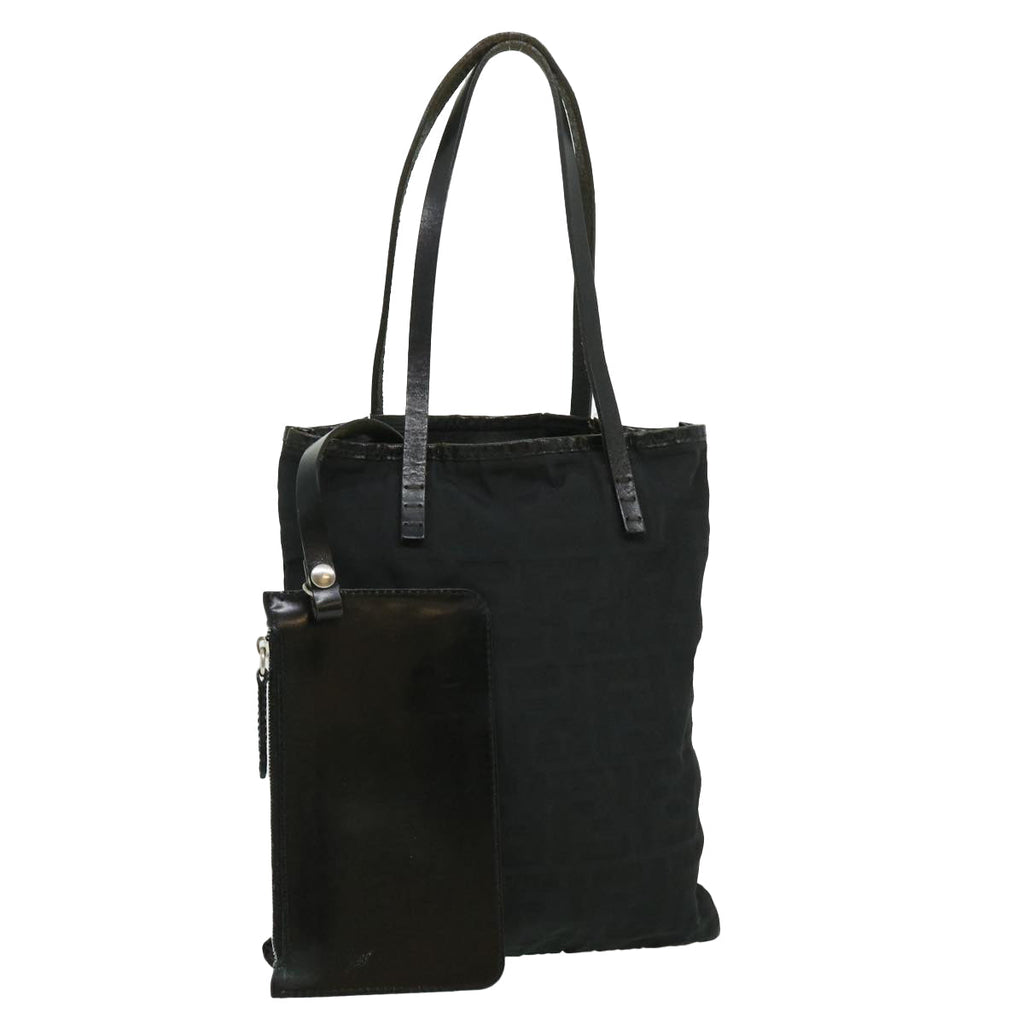FENDI Zucca Canvas Tote Bag Nylon Black ti664