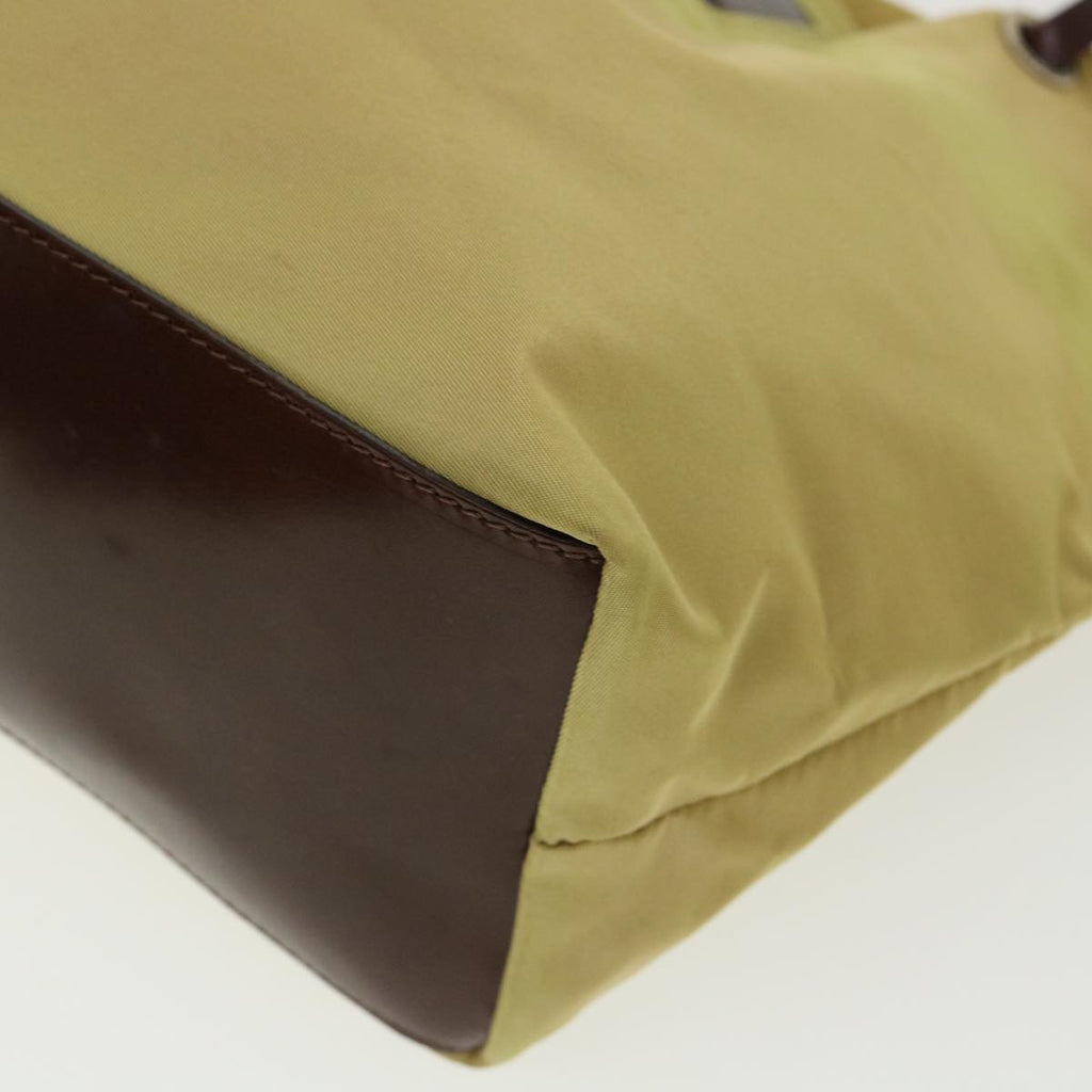 FENDI Tote Bag Nylon Leather Khaki ti665