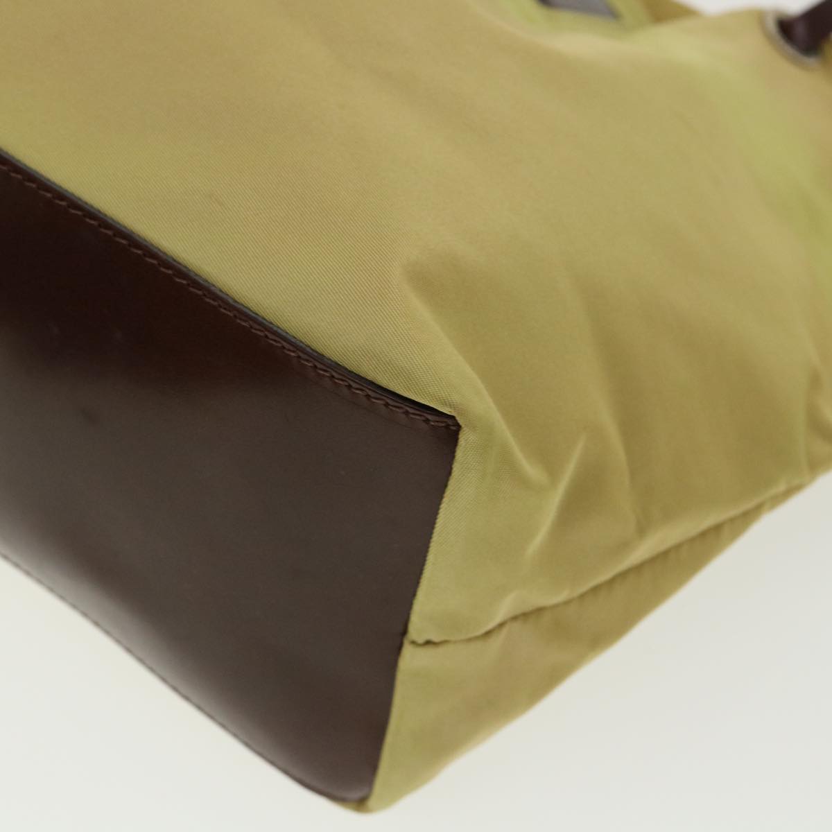 FENDI Tote Bag Nylon Leather Khaki ti665