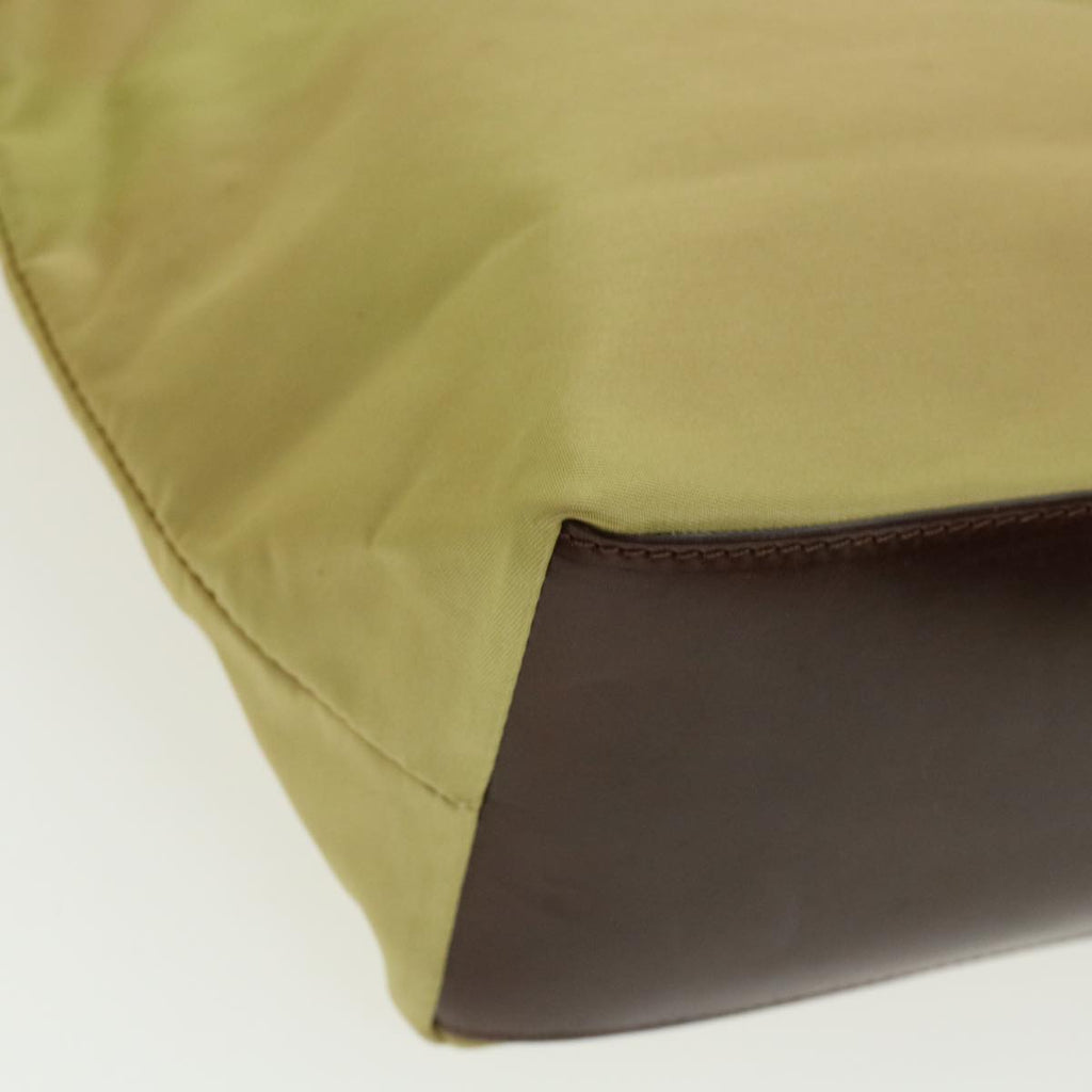 FENDI Tote Bag Nylon Leather Khaki ti665