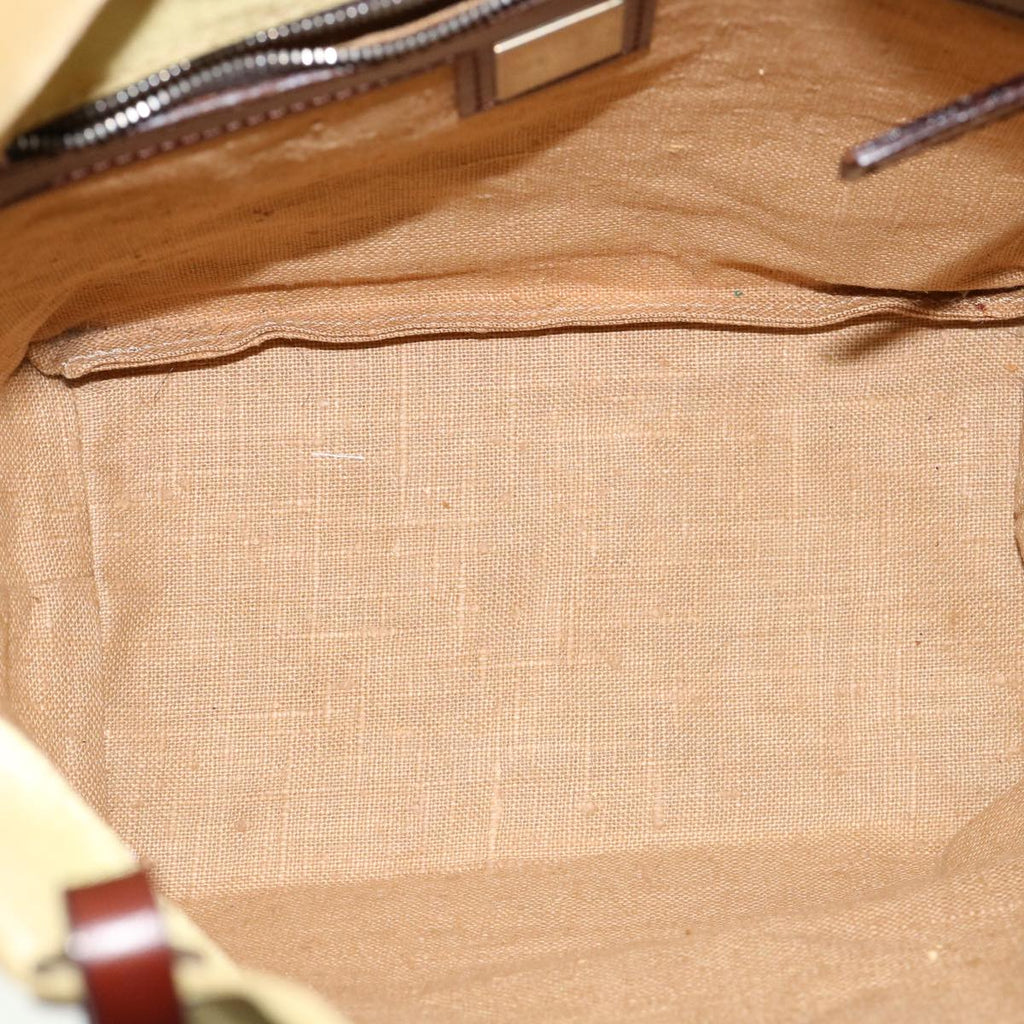 FENDI Tote Bag Nylon Leather Khaki ti665