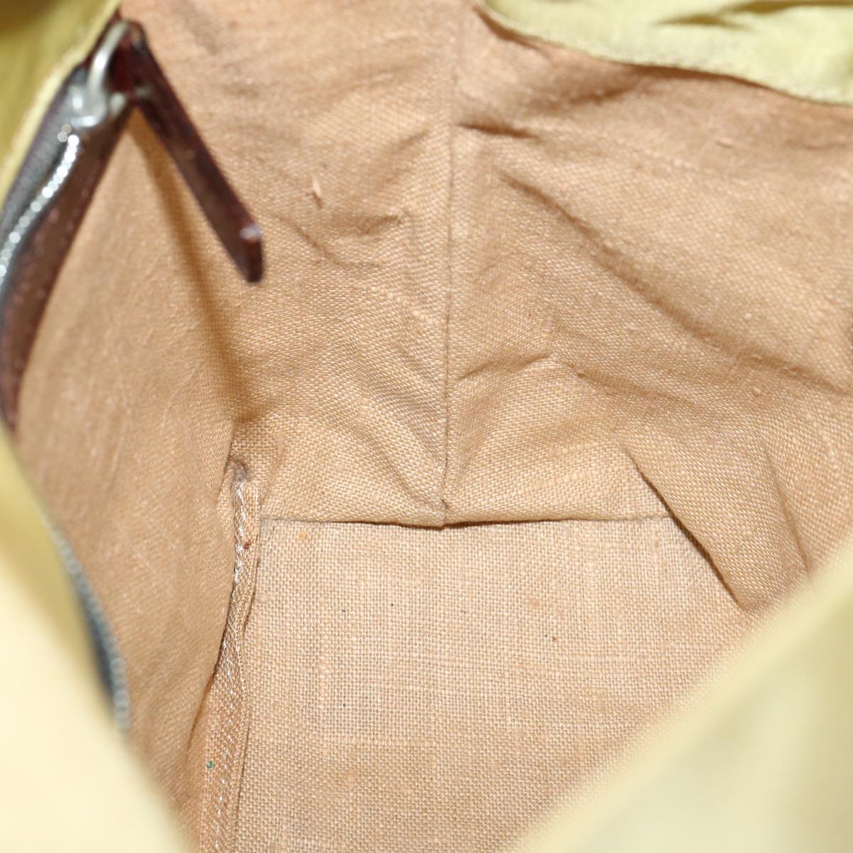 FENDI Tote Bag Nylon Leather Khaki ti665