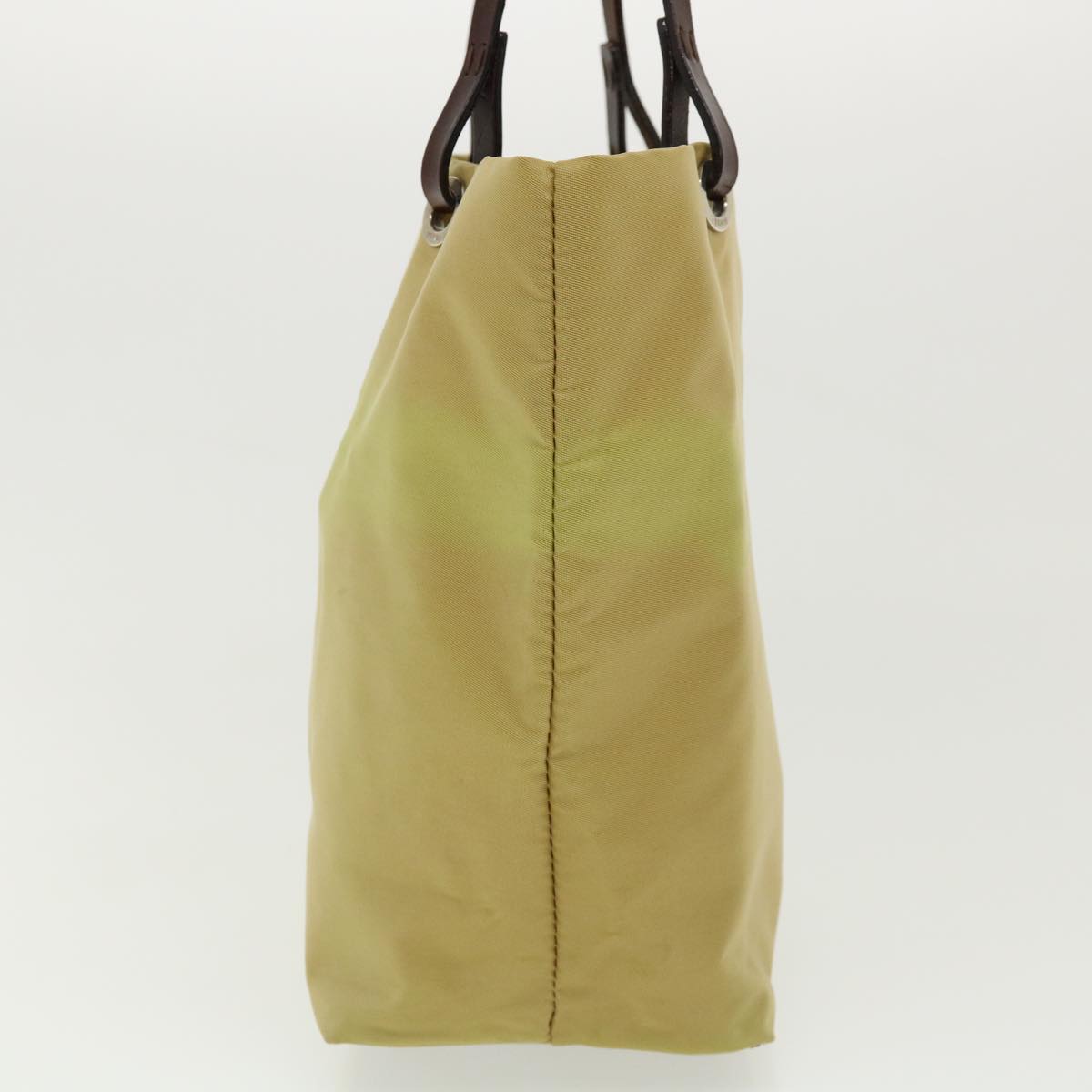 FENDI Tote Bag Nylon Leather Khaki ti665