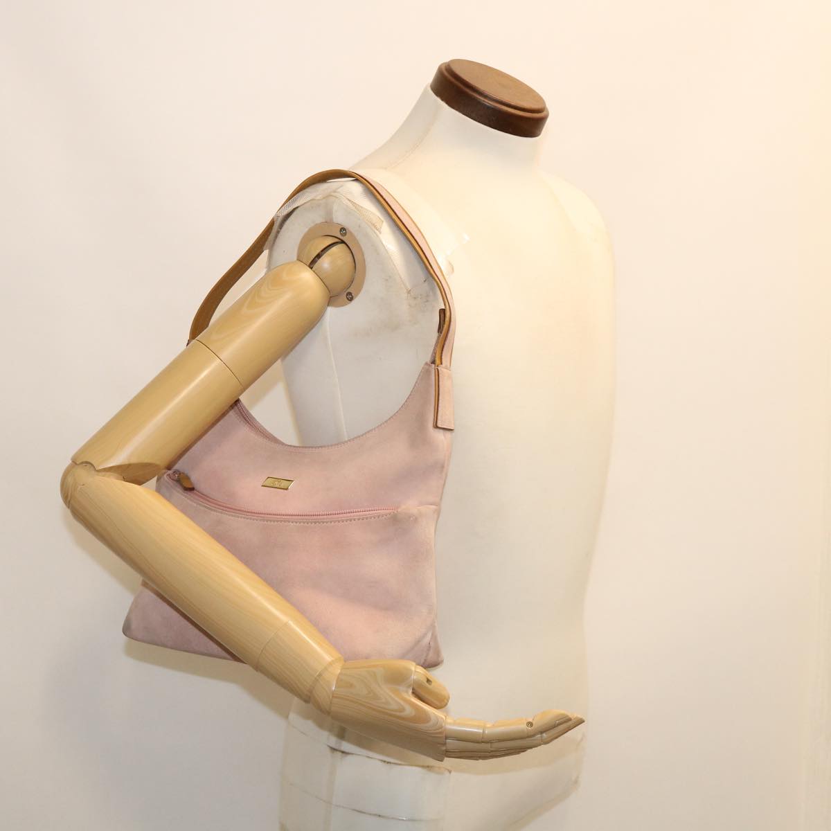 GUCCI Shoulder Bag Suede Pink ti668