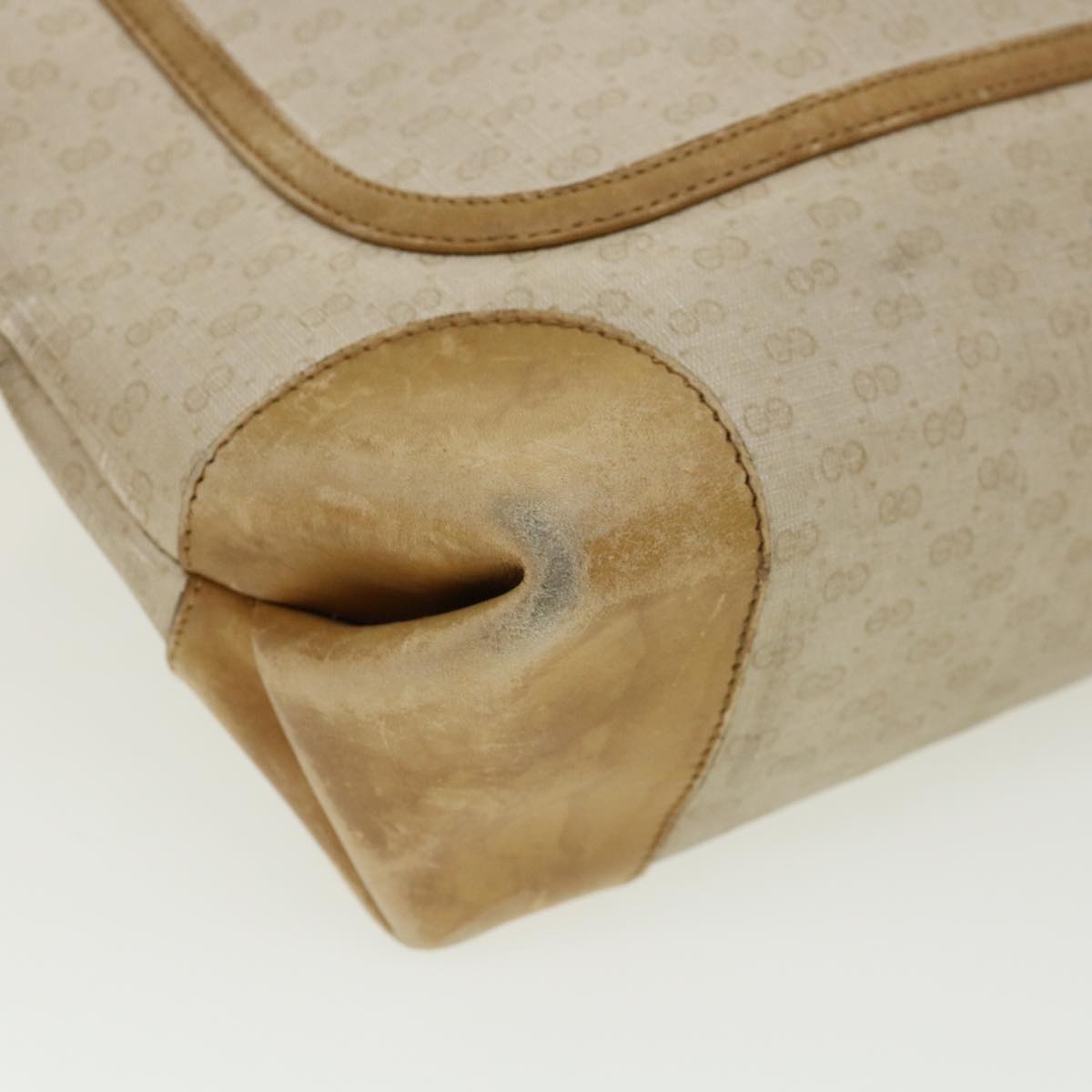GUCCI Micro GG Canvas Web Sherry Line Tote Bag Beige Red 29040223 ti672