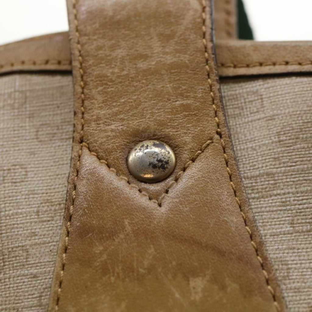 GUCCI Micro GG Canvas Web Sherry Line Tote Bag Beige Red 29040223 ti672