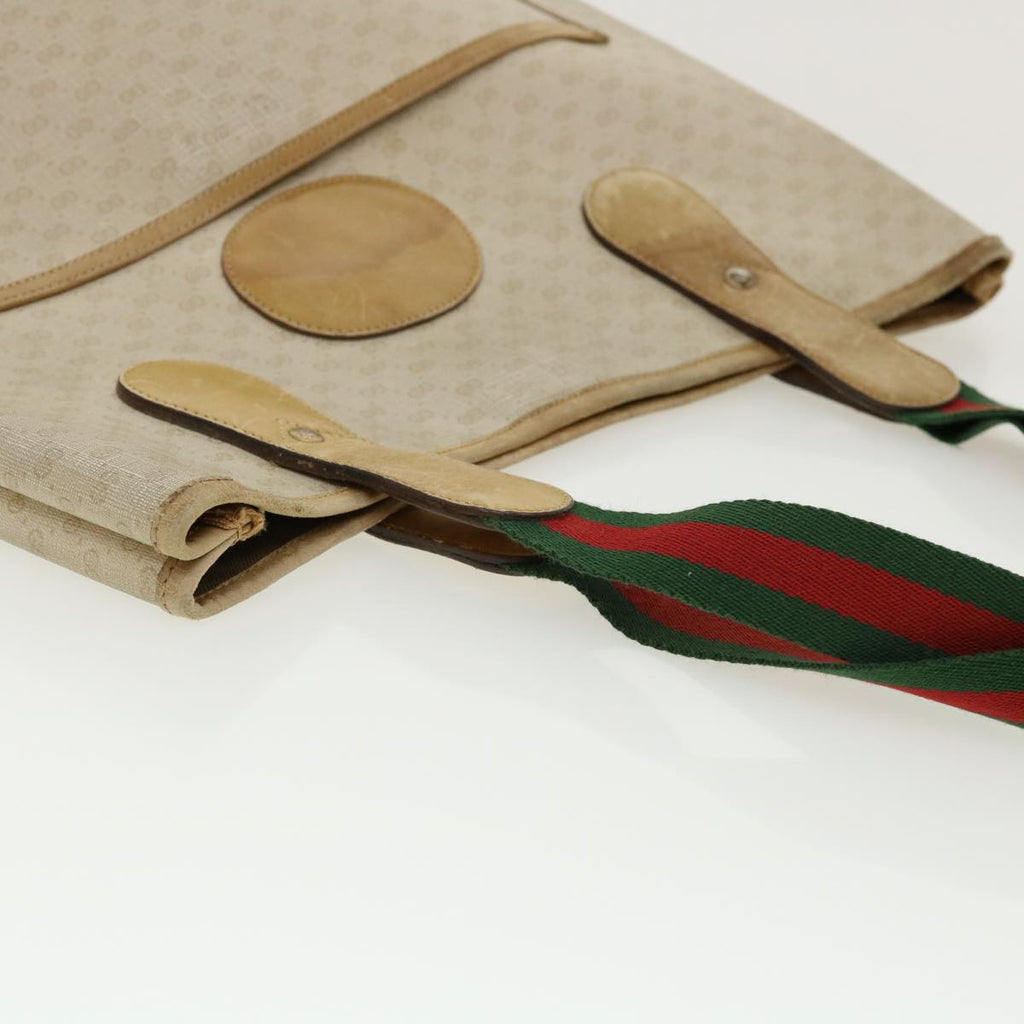 GUCCI Micro GG Canvas Web Sherry Line Tote Bag Beige Red 29040223 ti672